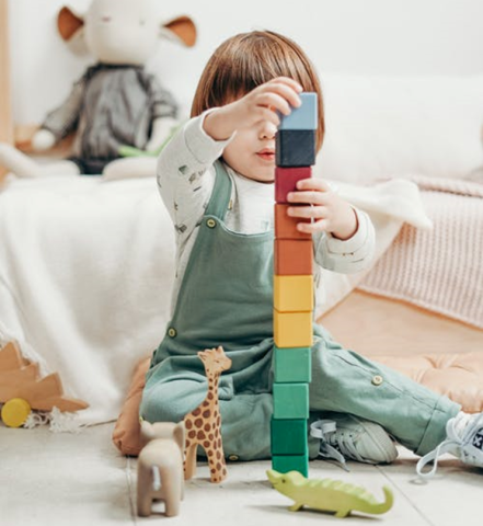Child playing with blocks