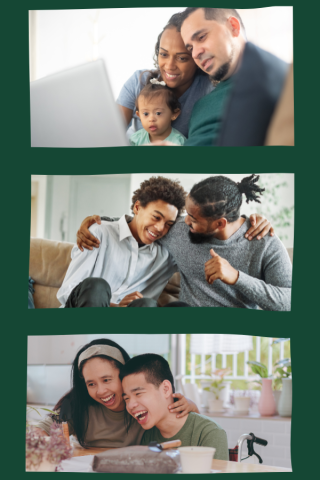 collage of families
