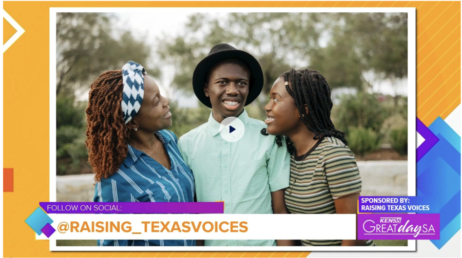 Screen shot of Raising Texas Voices Segment on KENS-TV Great Day SA show